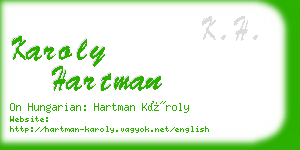 karoly hartman business card